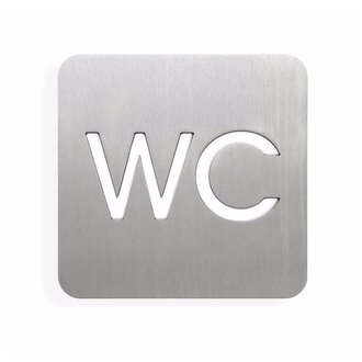A silver sign with the inscription "WC". It indicates that it is a restroom. | © Öffentliches WC